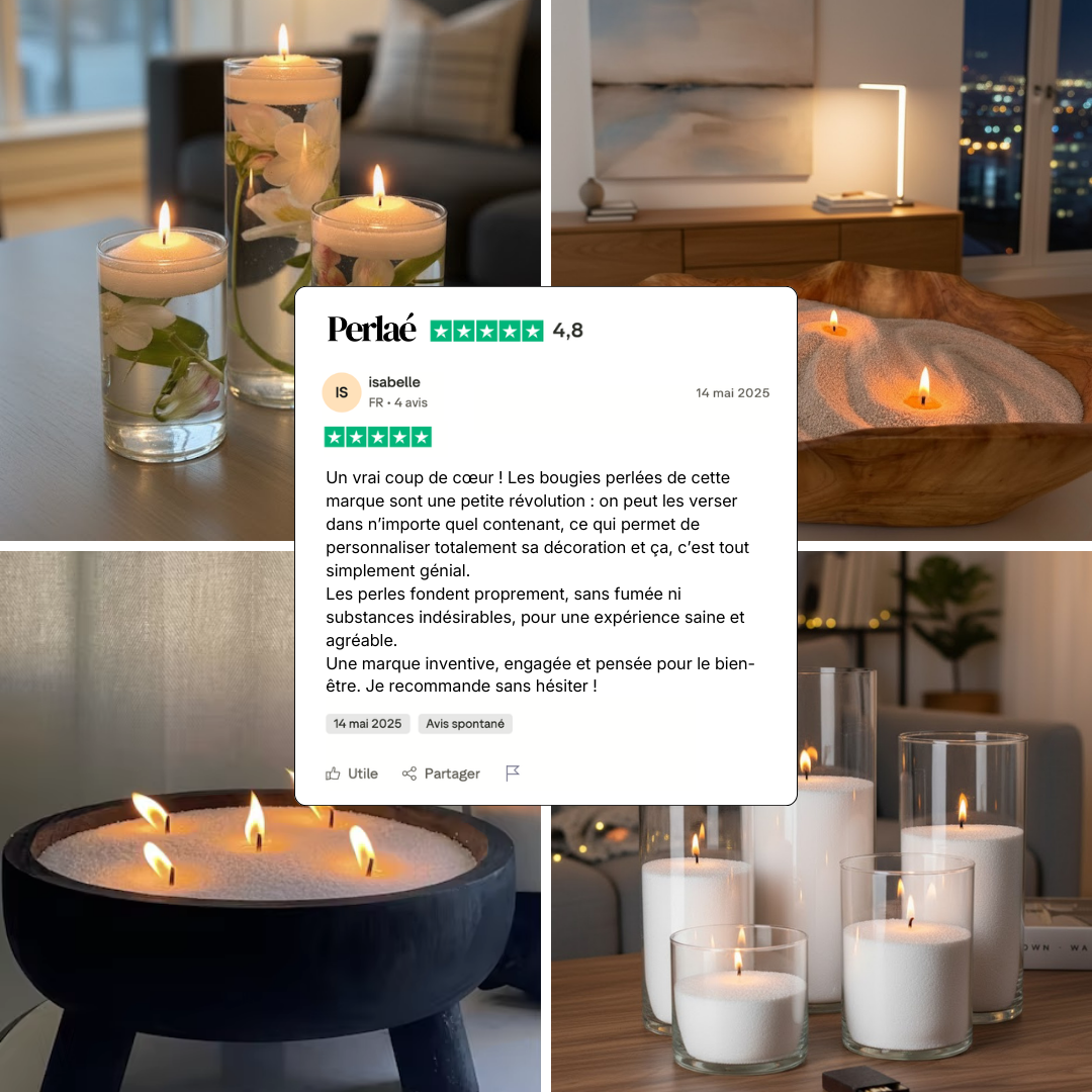 Bougie Perlée Décorative